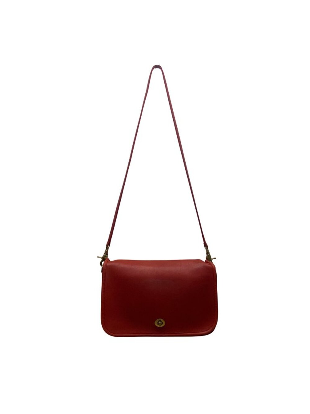Coach Women’s Ruby Red Glove-Tanned Leather Turnlock Closure Crossbody Bag